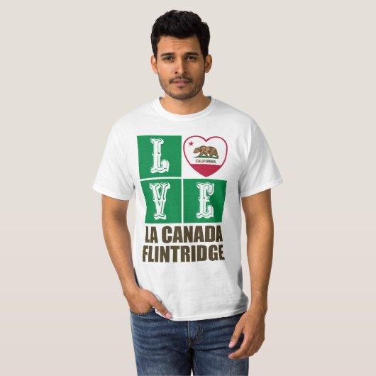 Flintridge voor Californië - staatskarakter La Can T-shirt (Voorkant volledig)