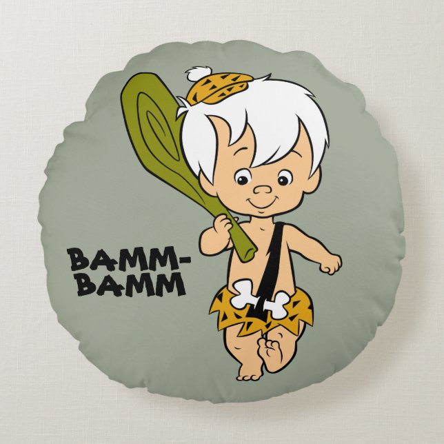 Flintstenen | Bamm-Bamm Rubble Rond Kussen (Voorkant)