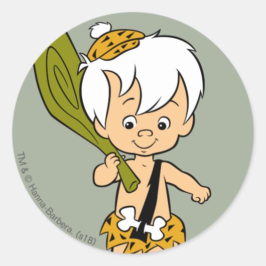 Flintstenen | Bamm-Bamm Rubble Ronde Sticker (Voorkant)
