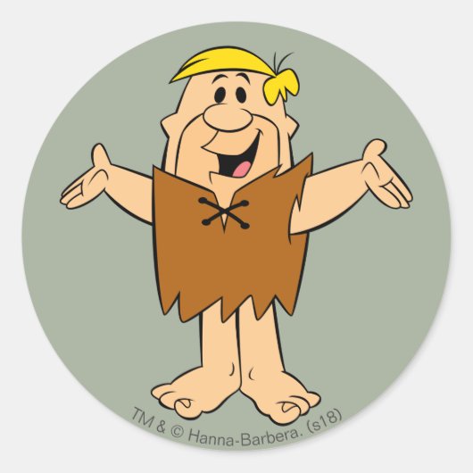 Flintstenen | Barney Rubble Ronde Sticker (Voorkant)