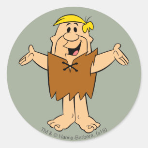 Flintstenen   Barney Rubble Ronde Sticker