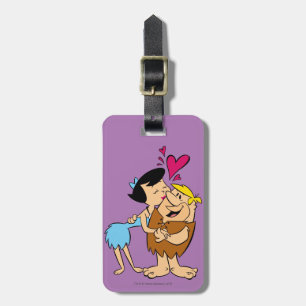 Flintstenen Betty Kissing Barney Bagagelabel