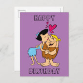 Flintstenen | Betty Kissing Barney Briefkaart (Voorkant / Achterkant)