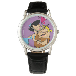 Flintstenen Betty Kissing Barney Horloge
