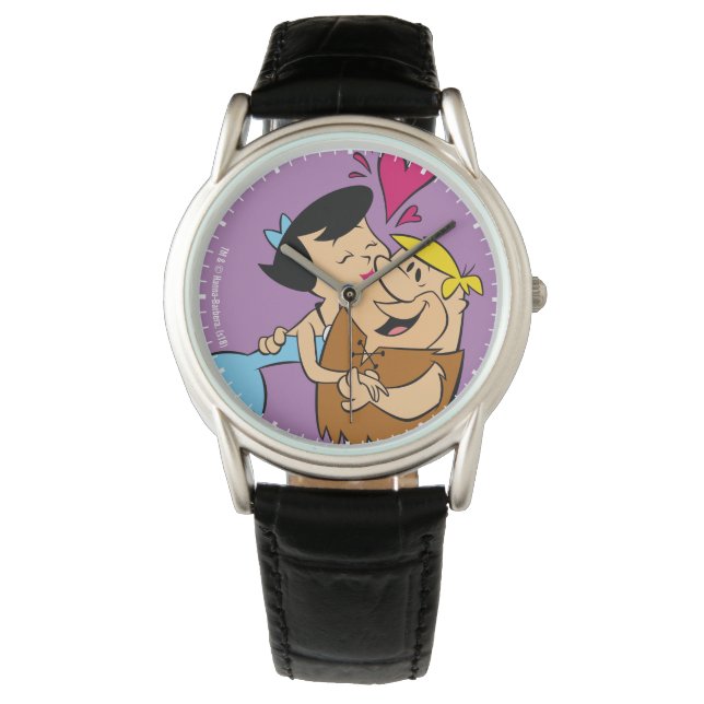 Flintstenen | Betty Kissing Barney Horloge (Voorkant)