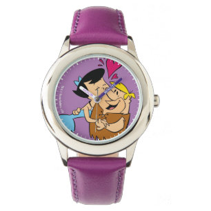 Flintstenen Betty Kissing Barney Horloge