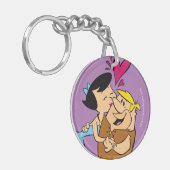 Flintstenen | Betty Kissing Barney Sleutelhanger (Voorkant Links)