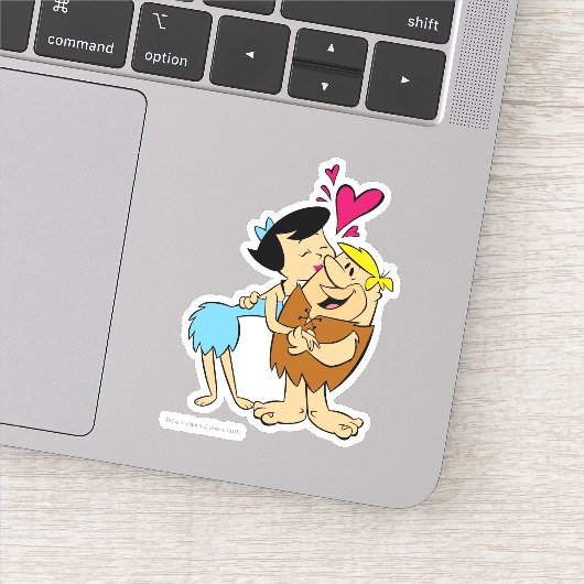 Flintstenen | Betty Kissing Barney Sticker (Detail)