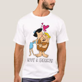 Flintstenen | Betty Kissing Barney T-shirt (Voorkant)