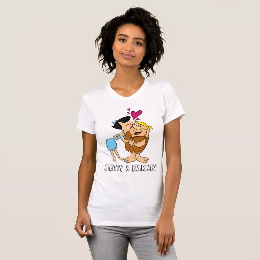 Flintstenen | Betty Kissing Barney T-shirt (Voorkant volledig)
