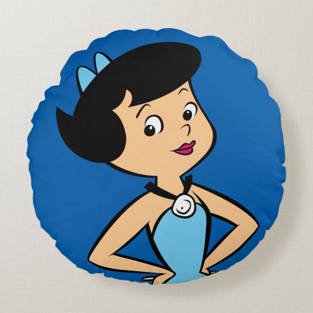 Flintstenen | Betty Rubble Rond Kussen (Voorkant)
