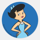 Flintstenen | Betty Rubble Ronde Sticker (Voorkant)
