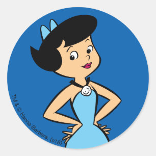 Flintstenen   Betty Rubble Ronde Sticker