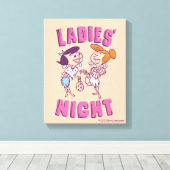 Flintstenen | Betty & Wilma - Dames nacht Canvas Afdruk (Insitu (Houten vloer))