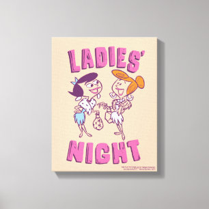 Flintstenen   Betty & Wilma - Dames nacht Canvas Afdruk
