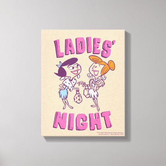 Flintstenen | Betty & Wilma - Dames nacht Canvas Afdruk (Voorkant)