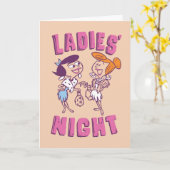 Flintstenen | Betty & Wilma - Dames nacht Kaart (Gele Bloem)