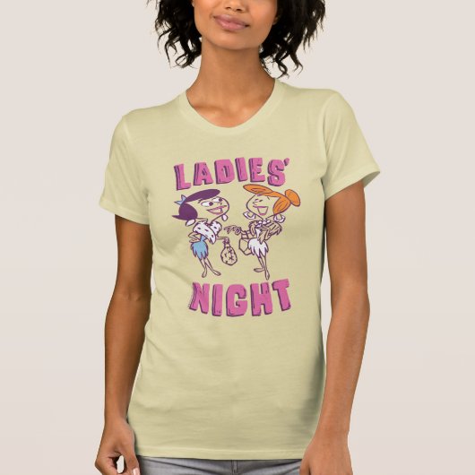 Flintstenen | Betty & Wilma - Dames nacht T-shirt (Voorkant)