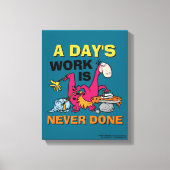 Flintstenen | Dino Cleaning House Canvas Afdruk (Voorkant)