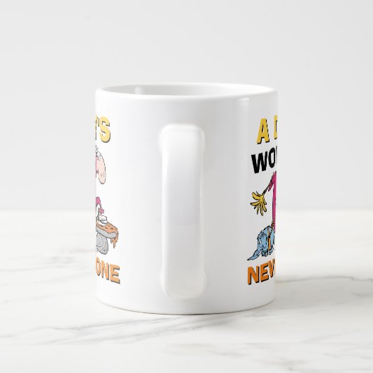 Flintstenen | Dino Cleaning House Grote Koffiekop (Achterkant)