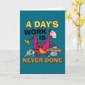 Flintstenen | Dino Cleaning House Kaart (Gele Bloem)