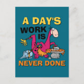 Flintstenen | Dino Cleaning House Uitnodiging Briefkaart (Voorkant)