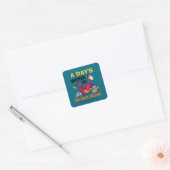 Flintstenen | Dino Cleaning House Vierkante Sticker (Envelop)