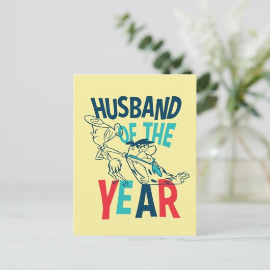 Flintstenen | Echtgenoot van het Jaar Uitnodiging Briefkaart (Staand voorkant)