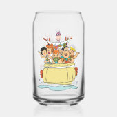 Flintstenen Familie Roadtrip Blikvorm Glas (Voorkant)