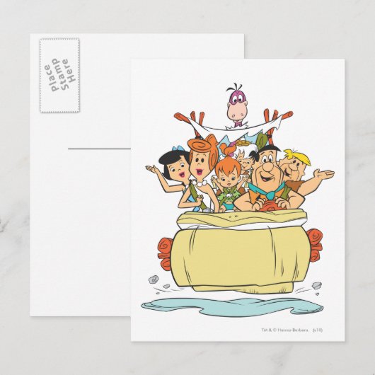 Flintstenen Familie Roadtrip Briefkaart (Voorkant / Achterkant)