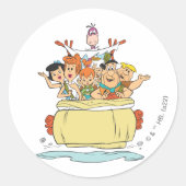 Flintstenen Familie Roadtrip Ronde Sticker (Voorkant)