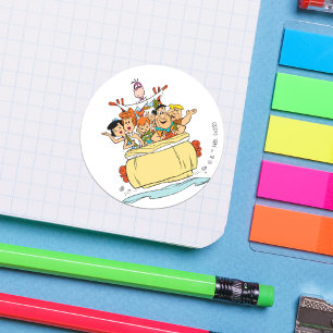 Flintstenen Familie Roadtrip Ronde Sticker