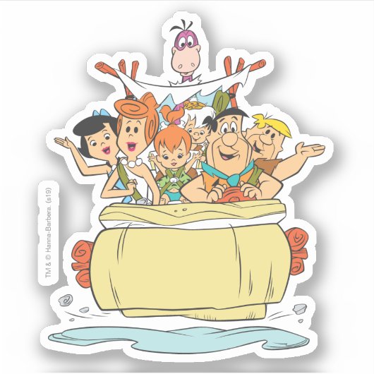 Flintstenen Familie Roadtrip Sticker (Voorkant)