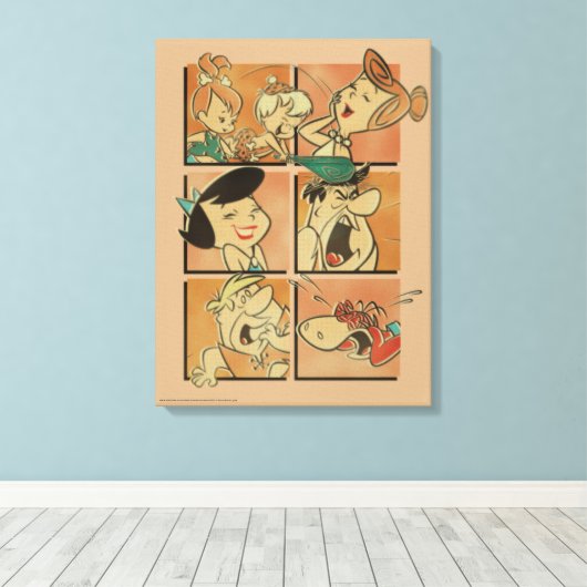 Flintstenen | Flatstenen en roebels Comite Canvas Afdruk (Insitu (Houten vloer))