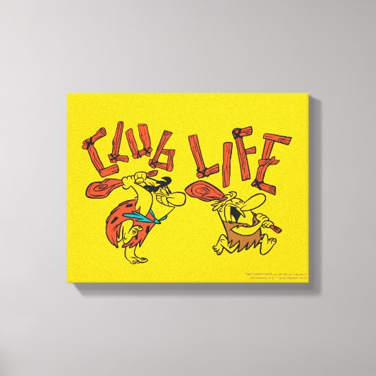 Flintstenen | Fred & Barney - Club Life Canvas Afdruk (Voorkant)