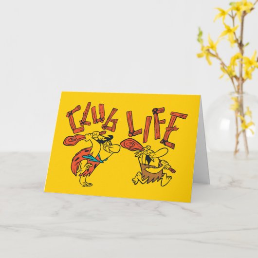 Flintstenen | Fred & Barney - Club Life Kaart (Gele Bloem)