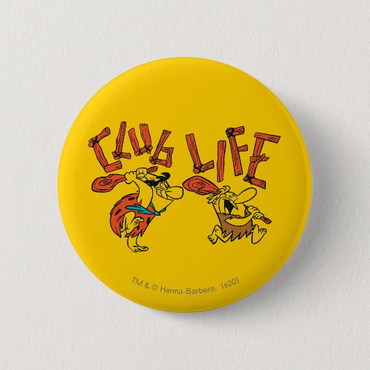 Flintstenen | Fred & Barney - Club Life Ronde Button 5,7 Cm (Voorkant)