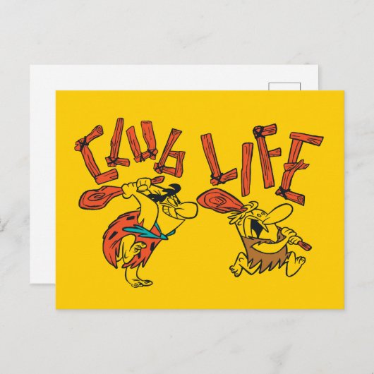 Flintstenen | Fred & Barney - Club Life Uitnodiging Briefkaart (Voorkant / Achterkant)