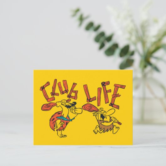 Flintstenen | Fred & Barney - Club Life Uitnodiging Briefkaart (Staand voorkant)