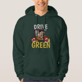 Flintstenen | Fred & Barney - Drive Green Hoodie (Voorkant)