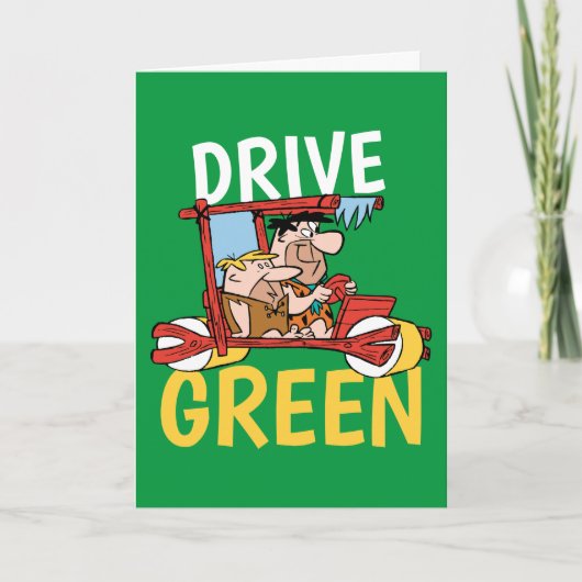 Flintstenen | Fred & Barney - Drive Green Kaart (Voorkant)