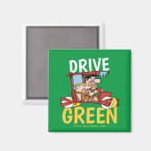 Flintstenen | Fred & Barney - Drive Green Magneet (Voorkant / Achterkant)
