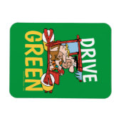 Flintstenen | Fred & Barney - Drive Green Magneet (Horizontaal)