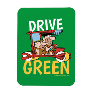 Flintstenen   Fred & Barney - Drive Green Magneet