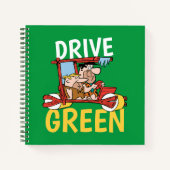 Flintstenen | Fred & Barney - Drive Green Notitieboek (Voorkant)