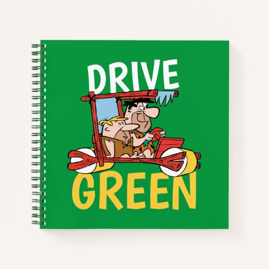 Flintstenen | Fred & Barney - Drive Green Notitieboek (Voorkant)
