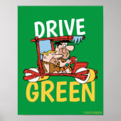 Flintstenen | Fred & Barney - Drive Green Poster (Voorkant)