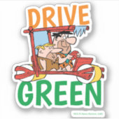 Flintstenen | Fred & Barney - Drive Green Sticker (Voorkant)