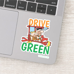 Flintstenen   Fred & Barney - Drive Green Sticker