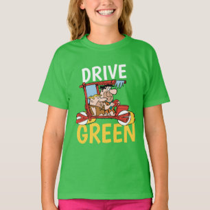 Flintstenen Fred & Barney - Drive Green T-shirt